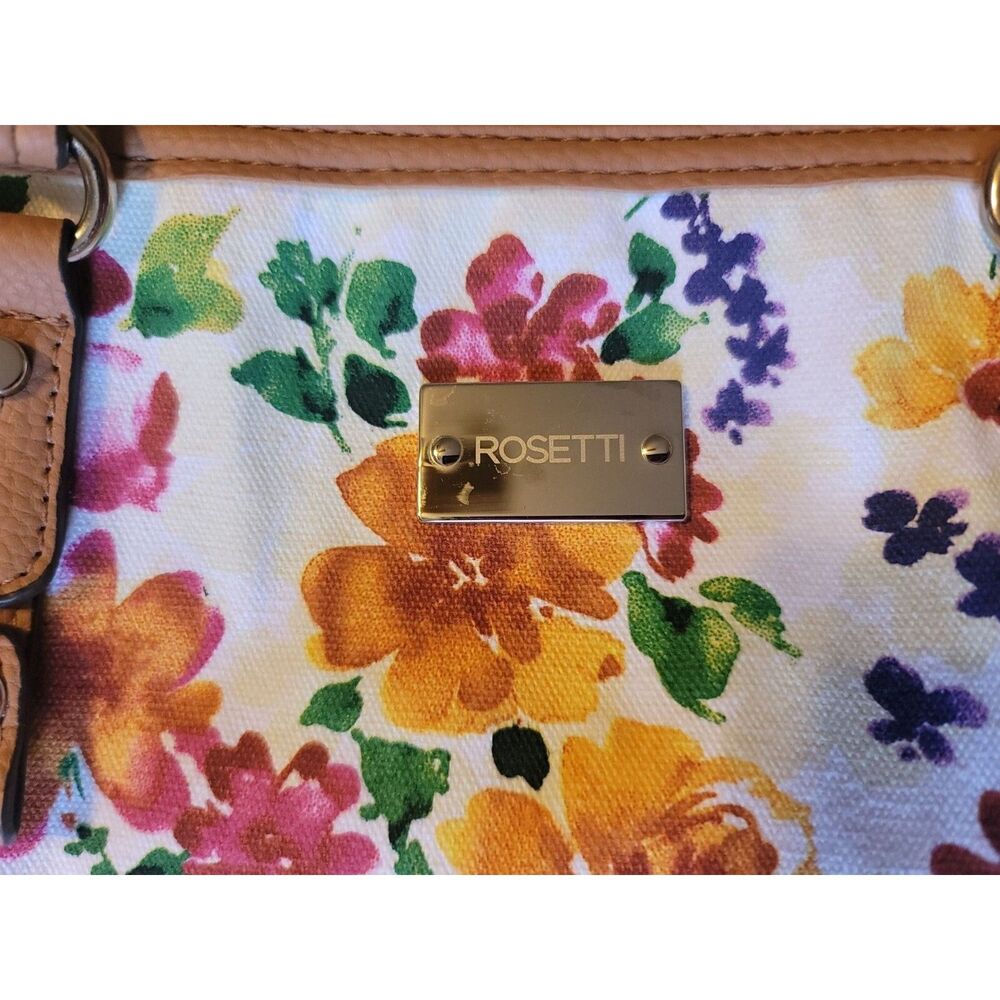 Rosetti Floral Tote Bag 16" x 11" x 5" Multi-Color Fabric & Faux Leather